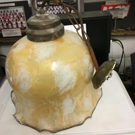 1960 lamp shade with brass fittings
